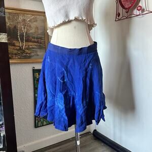 lasting impressions blue tie dye flare skirt